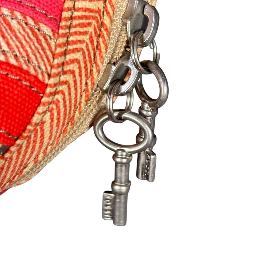 Fossil Key-Per Vintage Inspired Coated Canvas Dome Satchel – Orange Multi - Picture 4 of 15